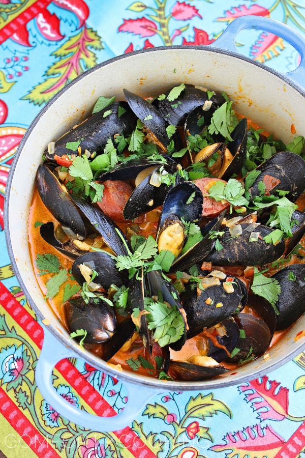 Spanish Mussels with Chorizo and TomatoWine Sauce The Comfort of Cooking