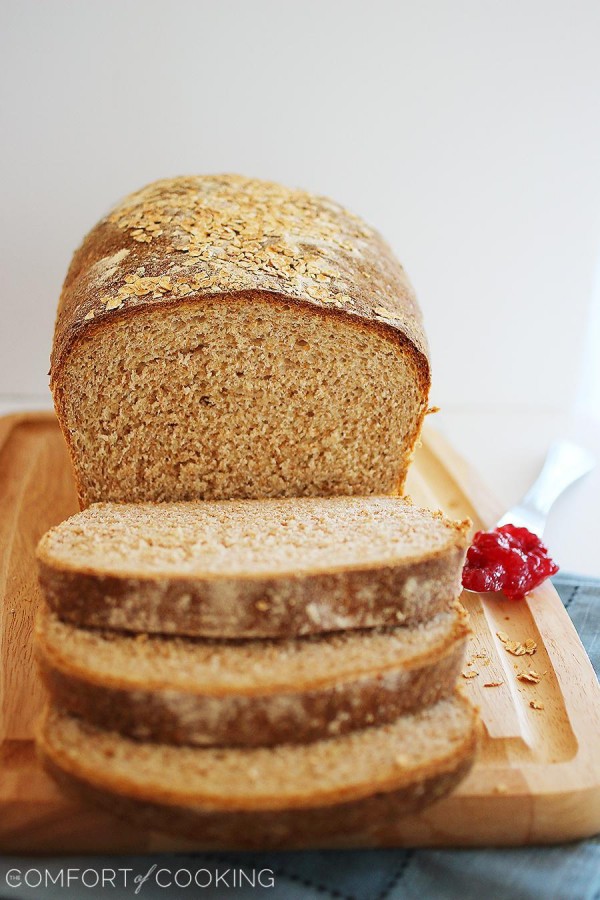 Honey Wheat Bread Recipe with Oats - Of Batter and Dough
