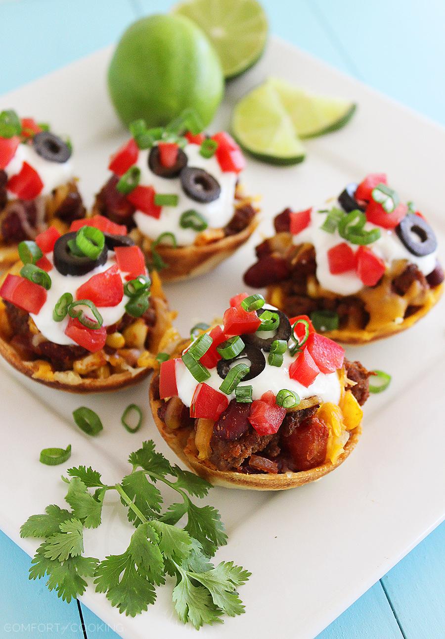 Mini Mexican Chili Tortilla Cups – The Comfort of Cooking