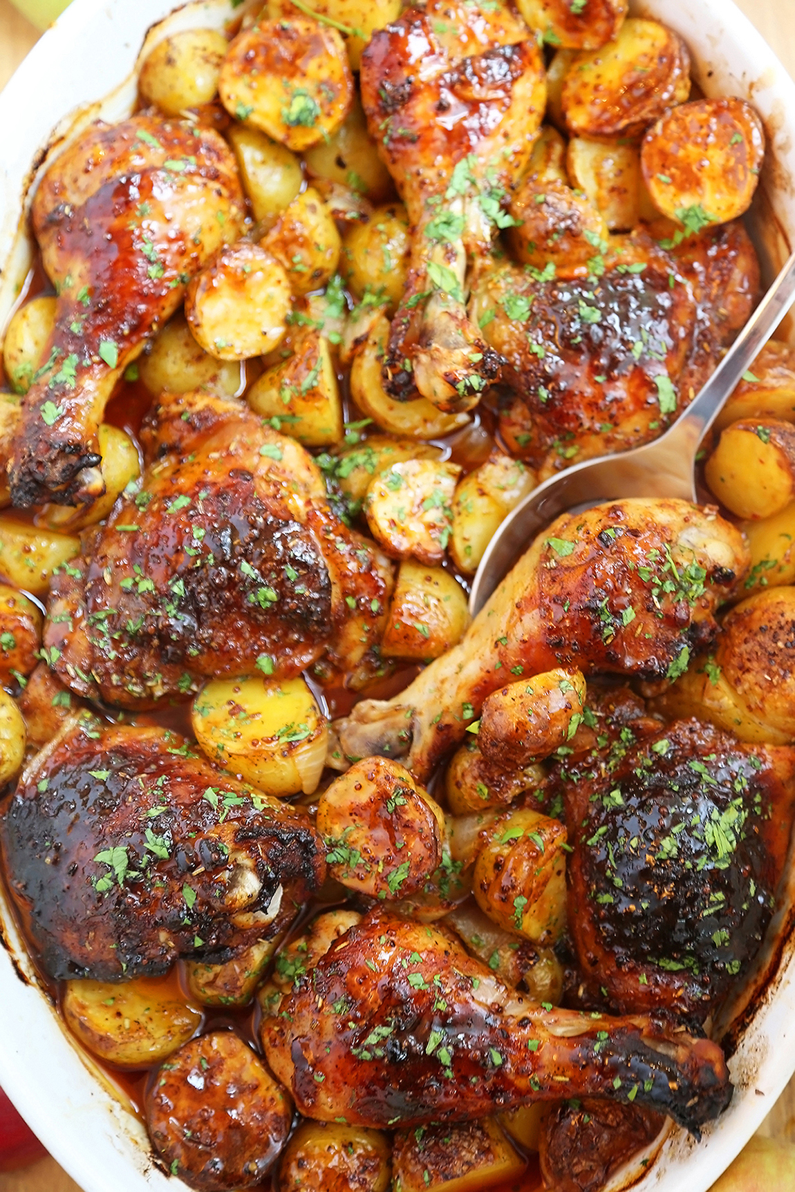 Roasted Apple Cider Chicken with Potatoes and Onions – The Comfort of ...