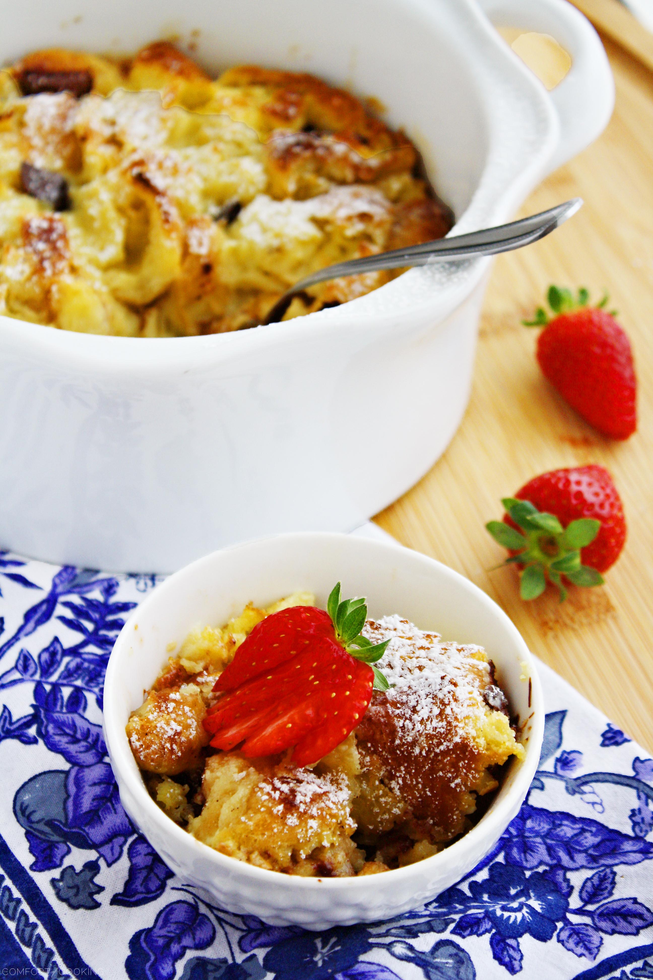 Croissant and Chocolate Bread Pudding – The Comfort of Cooking