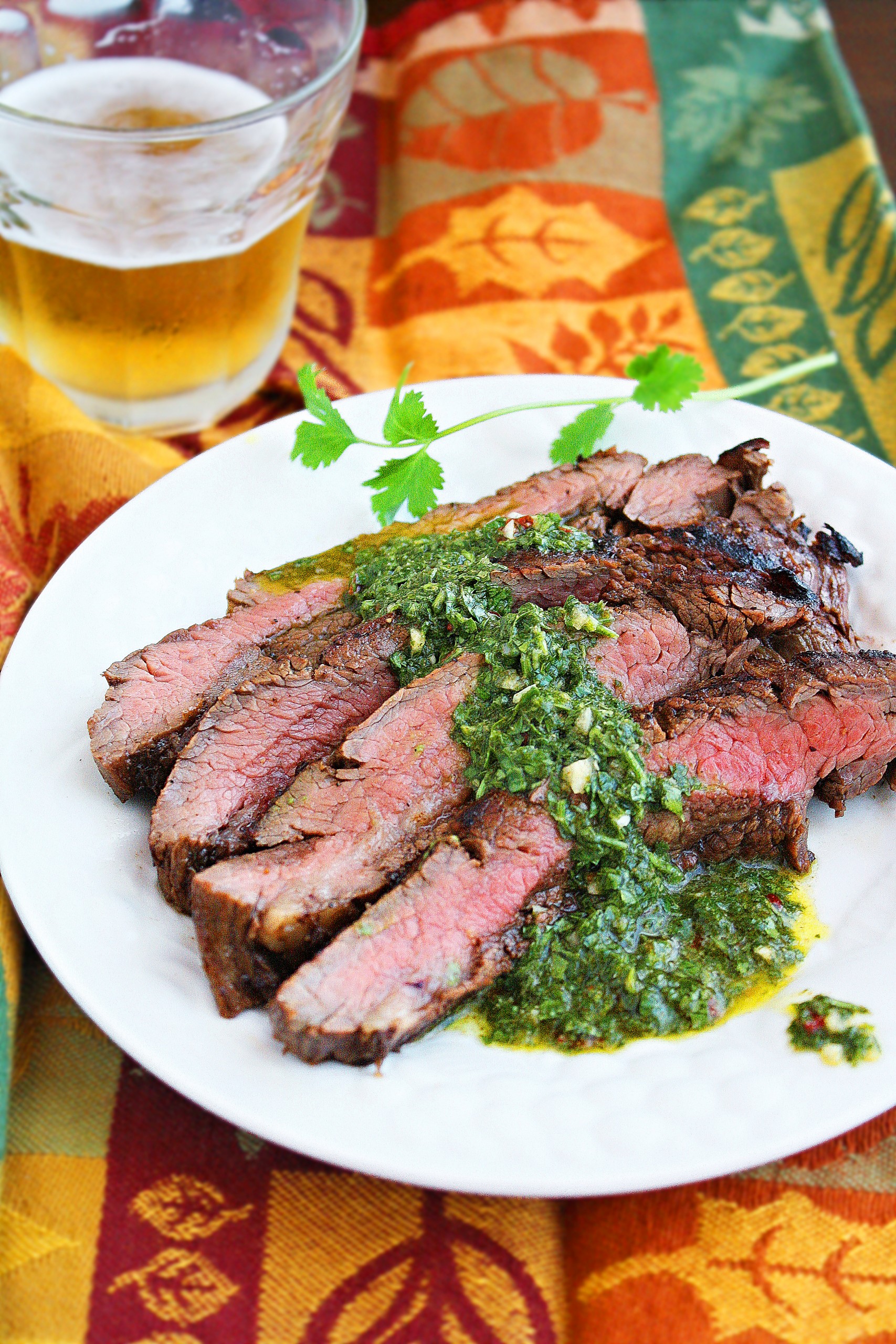 Grilled Marinated Flank Steak with Chimichurri Sauce – The Comfort of ...