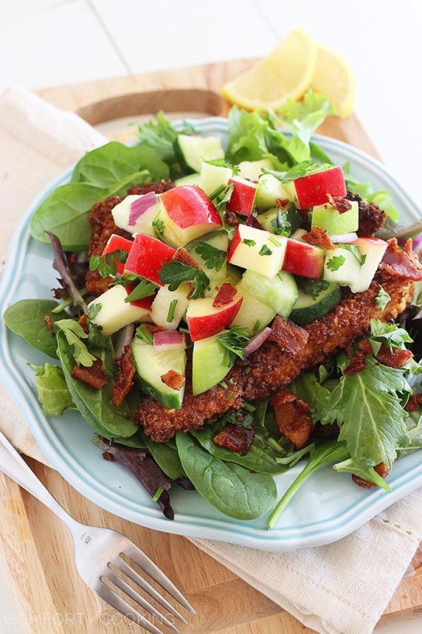 Crispy Chicken Salad with Apples and Bacon – The Comfort of Cooking