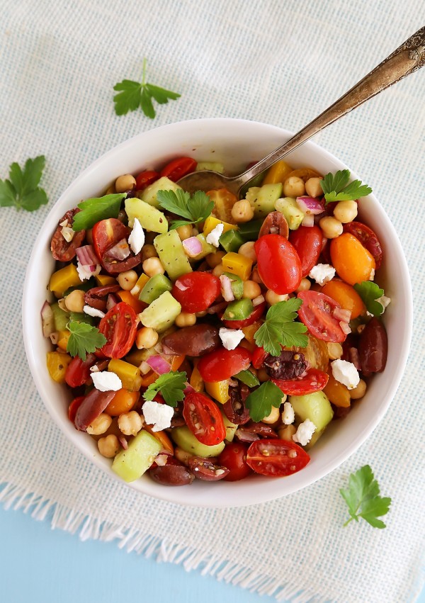 Chopped Chickpea Greek Salad – The Comfort of Cooking