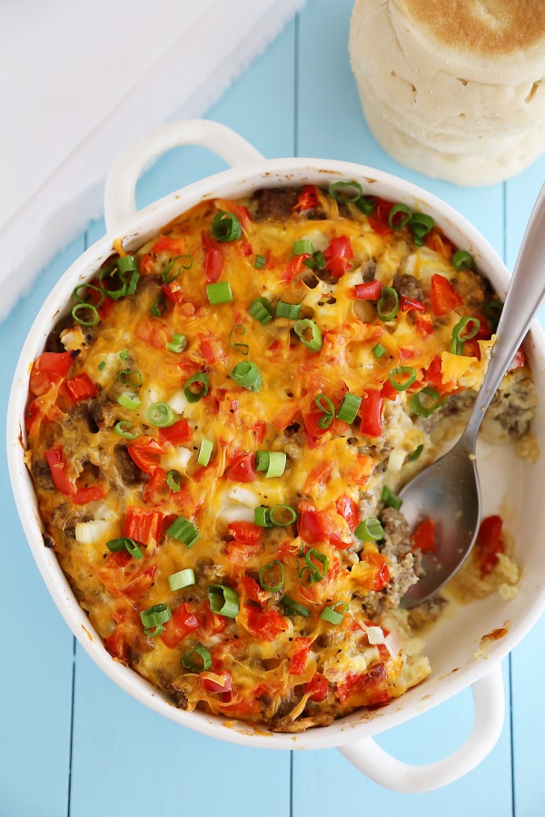 English Muffin Sausage, Egg and Cheese Breakfast Casserole – The ...