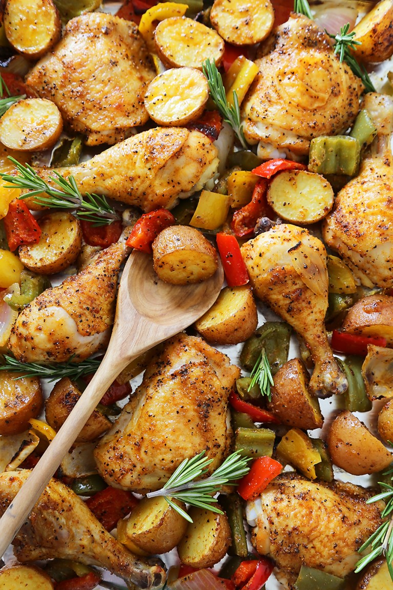 Rosemary Roasted Chicken with Bell Peppers and Potatoes – The Comfort ...