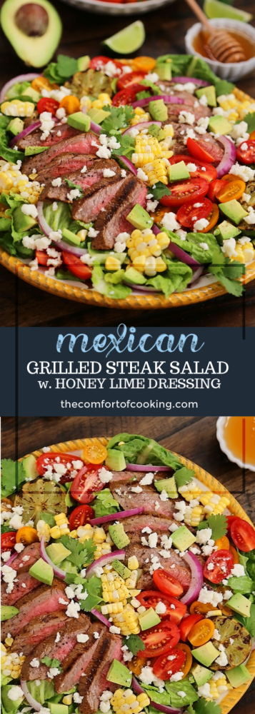 Mexican Grilled Steak Salad With Honey Lime Dressing The Comfort Of Cooking 