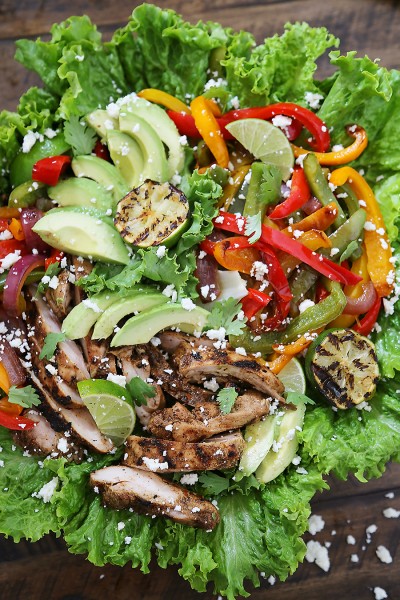 Grilled Chili-Lime Chicken Fajita Salad – The Comfort of Cooking