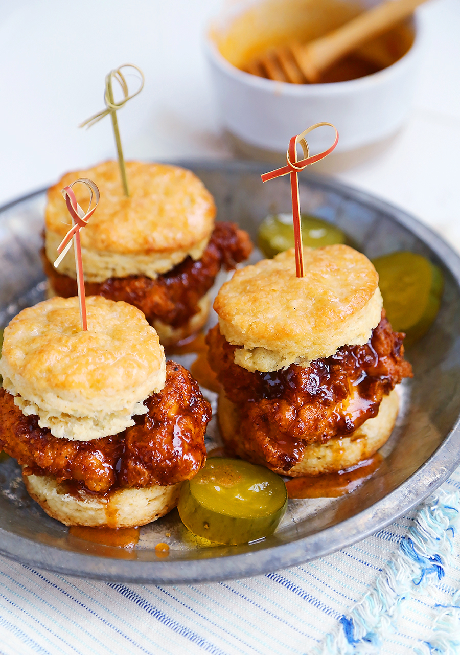 Hot Honey Chicken Biscuits – The Comfort of Cooking