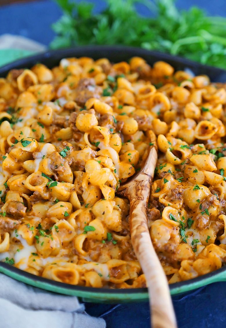 One Pot Creamy Beef And Shells The Comfort Of Cooking