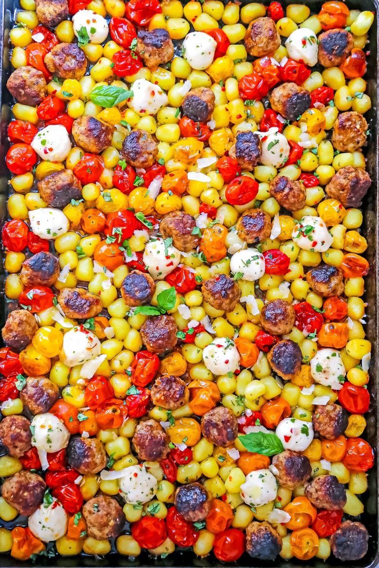 20-Minute Sheet Pan Gnocchi With Sausage Meatballs – The Comfort Of Cooking