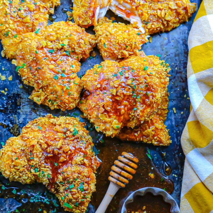 Baked Crunchy Chicken with Hot Honey